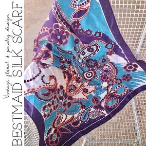 Vintage Bestmaid Floral & Paisley Scarf